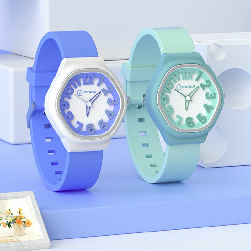 Reloj deportivo colorido para niños, Relojes de cuarzo para estudiantes, resistentes al agua, de pulsera, fácil de leer