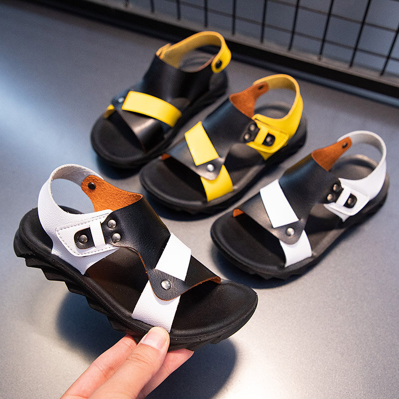 New 2022 Summer Beach Boy Sandals Kids Leather Shoes Fashion Sport Sandal Children Sandals For Boys Outdoor Casual Shoes Soft