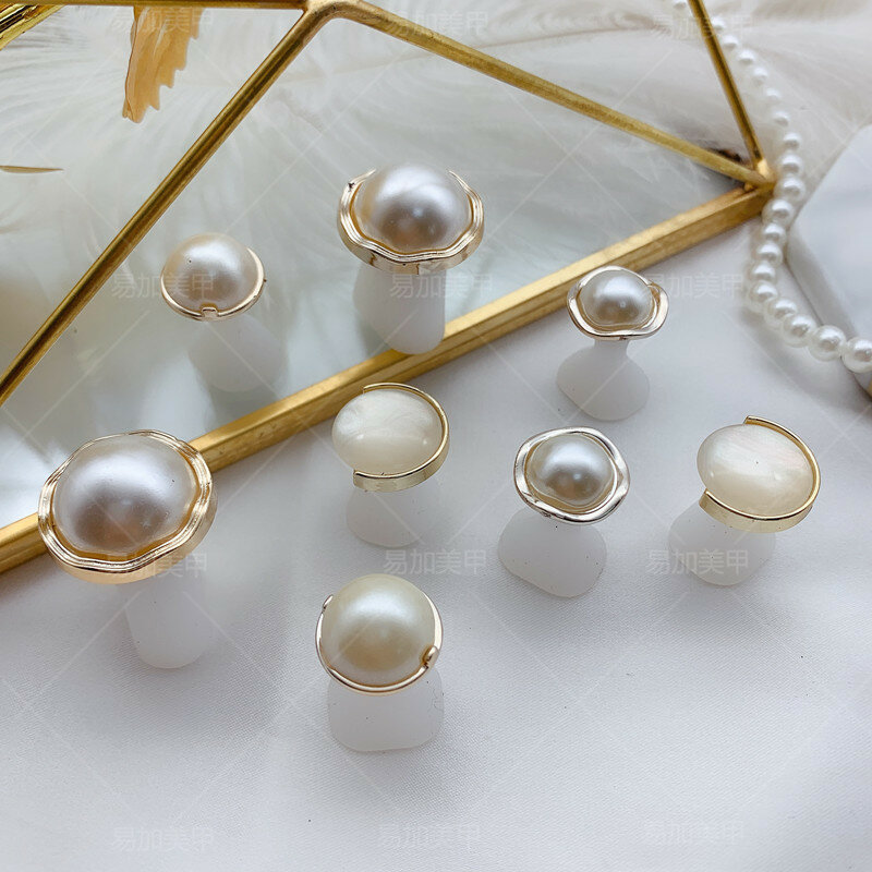 Separador de uñas de los pies de silicona para salón de manicura y pedicura, diseño de perlas encantadoras, 8 piezas