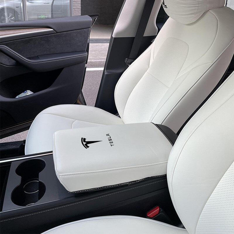 Für Tesla Modell 3 Modell Y Auto Armlehne Box Schutzhülle Zentrale steuerung Armlehne Abdeckung Leder Zubehör Dekoration Innen