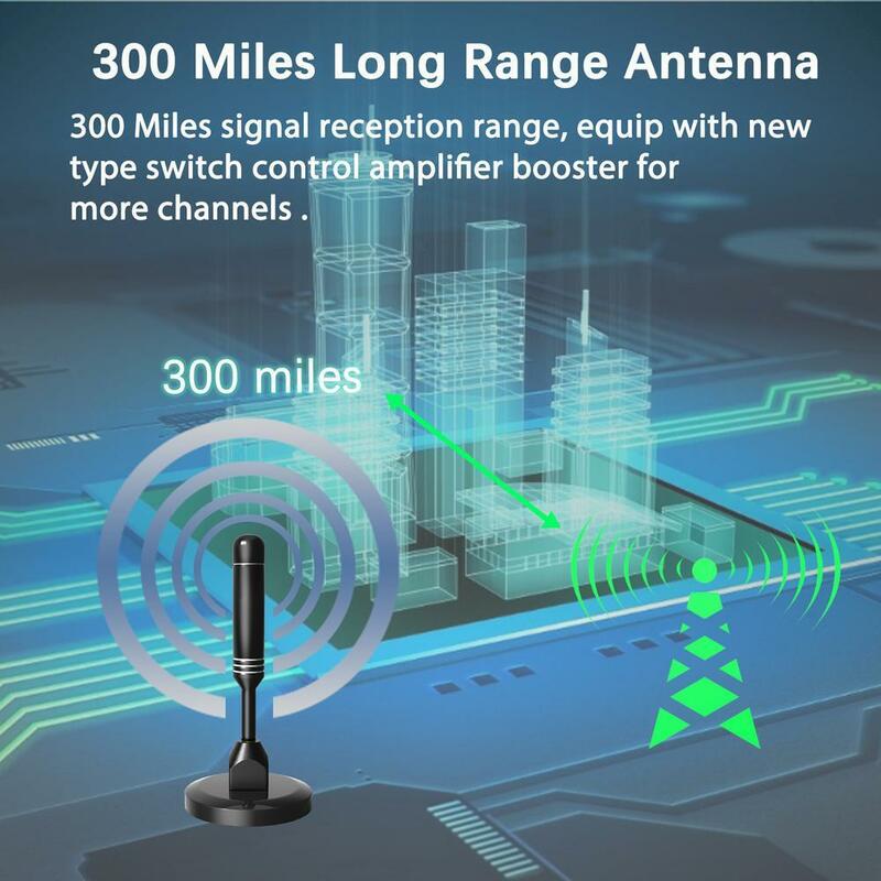 Antena amplificada exterior interna com base magnética para a casa antena hdtv da tevê de digitas com faixa do amplificador 3600 milhas