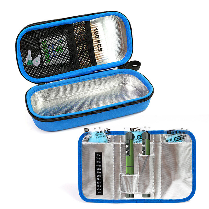 Sac isotherme portable pour stylo à insuline, étui de voyage pour médicaments diabétiques, pilulier, sac thermique, sac de glace en aluminium