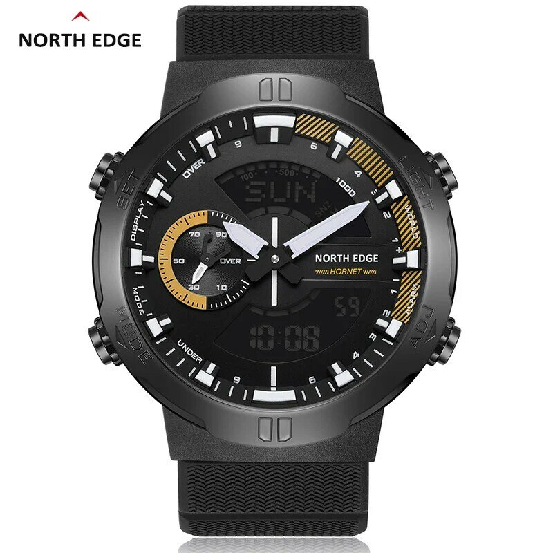 Часы наручные NORTH EDGE мужские цифровые, спортивные водонепроницаемые с подсветкой скорости и временем, для бега, велоспорта, 50 м, 2022