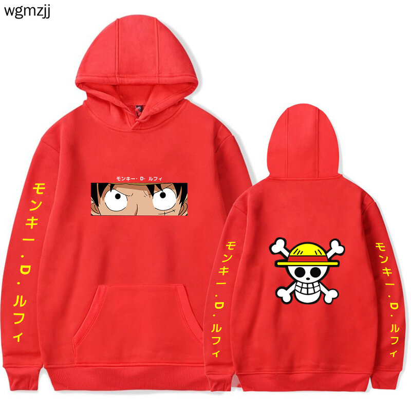 One Piece Hoodie Men's Anime Hoodies Sweatshirt Monkey D. Luffy Printed Pullover Tops Hip Hop Streetwear Clothes