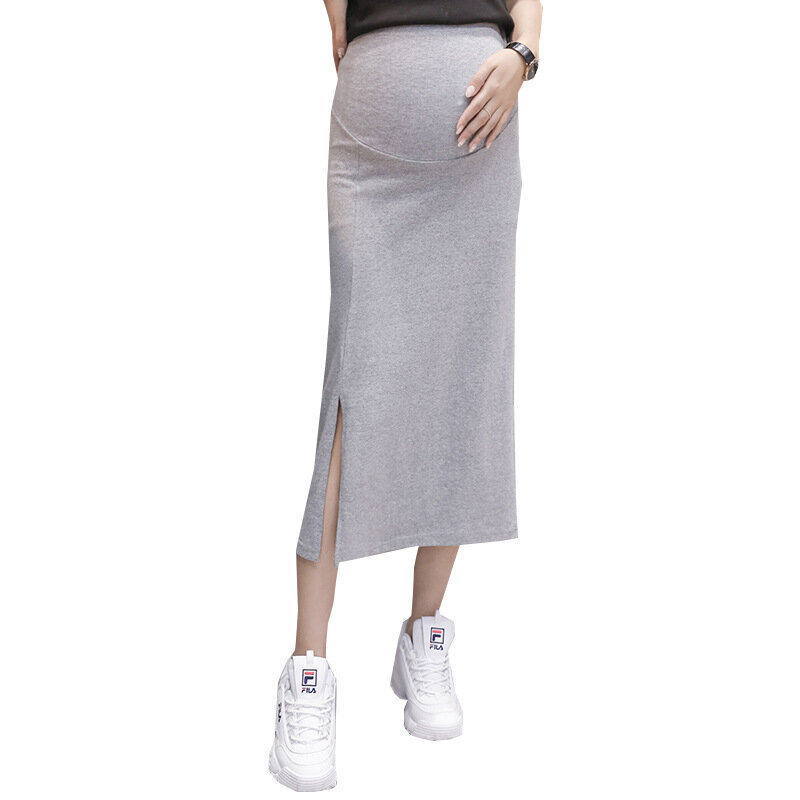 Summer Side Opening Maternity Skirts Pregnant Women Clothes Abdominal High Waist Skirt Pregnancy Casual Slim Package Hip Skirt