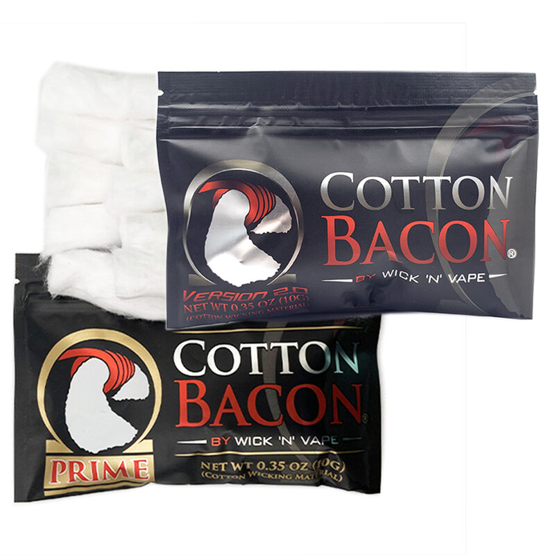 2 Gói Nguyên Chất 100% Cotton Bacon Thủ Phiên Bản Gold Thịt Xông Khói Cotton Cho RDA RBA Dây Tự Làm Dụng Cụ Phụ Kiện