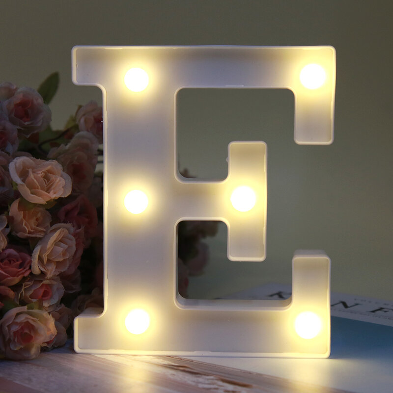 장식 문자 알파벳 문자 LED 조명, 야광 숫자 램프 장식 배터리 야간 조명 파티 아기 침실 장식