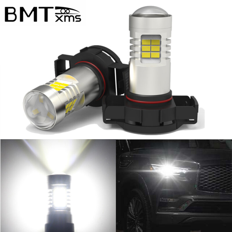 Bombilla de iluminación diurna para coche, Luz LED DRL blanca de 5202 K, sin Hyper Flash, PSX24W 2017 Canbus para Jeep Compass 2018 2019 6000, 2 uds.