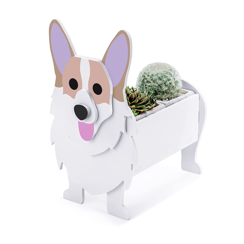 Corgi Pot Dog Planter Cute Plant Pot Animal Shaped Cartoon Planter Flower Pot for Garden Decoration Office Home Decor Gift
