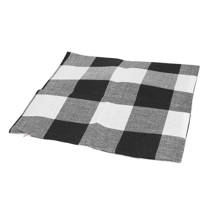 Черно-белые ретро пледы в шашки хлопковая льняная квадратная Наволочка декоративная наволочка набор из 4 предметов