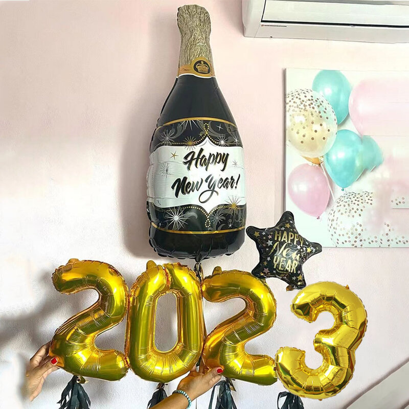 Feliz ano novo folha de alumínio número 2023 balão feliz natal celebração ano novo festival festa decoração navidad balões