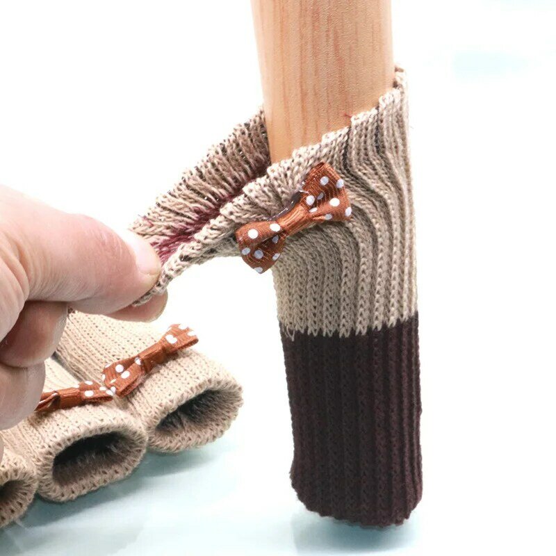 16pcs coprigambe per sedie Floret Knitting Table calzini per piedi silenziosi antiscivolo protezioni per pavimenti Pad maniglia per porta guanti mobili Decor
