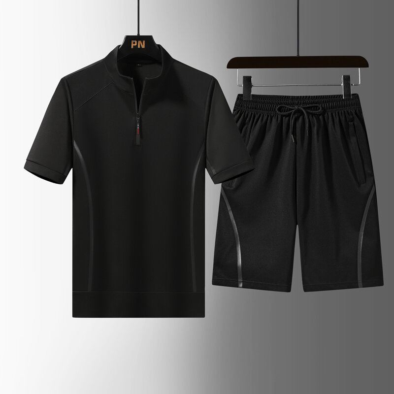 Completi estivi da uomo con maniche corte e pantaloncini Youtube Premium Omni-Dry Running tuta sportiva Casual allentata Hi-q Plus Size L-7XL