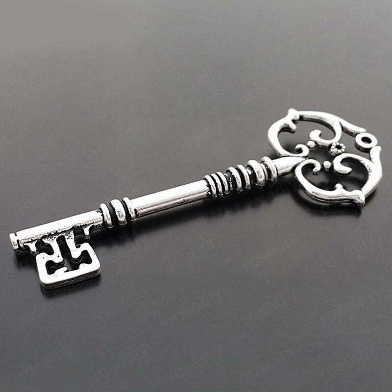 BEL manis 1 buah/32*84mm tujuh warna logam Aloi kunci indah Vintage perhiasan kunci mahkota besar U6O0