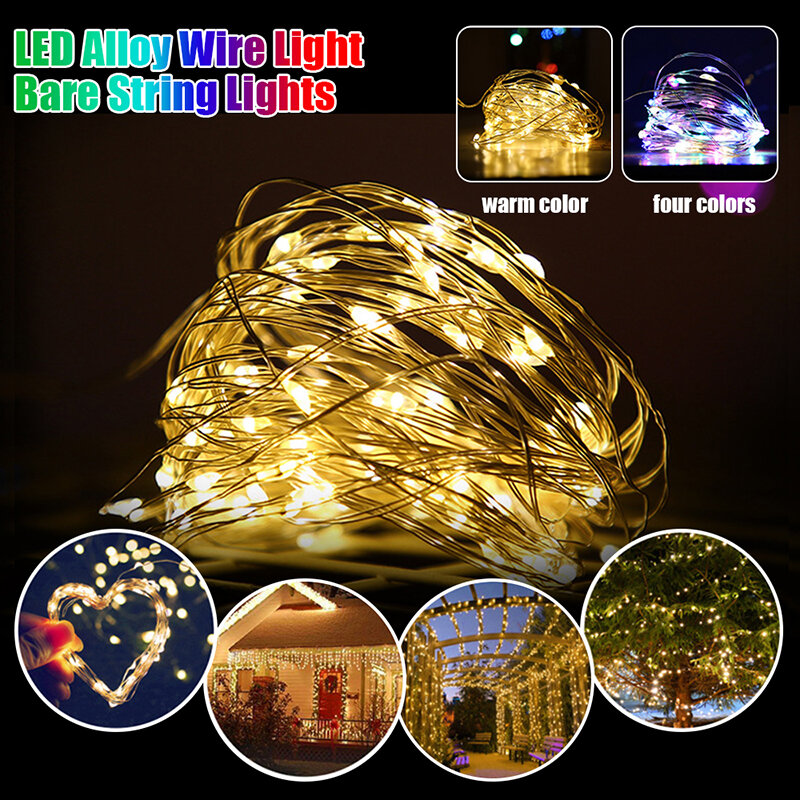 Guirnalda de luces LED de alambre de cobre y plata, luces de hadas impermeables para decoración de Navidad y Año Nuevo, 300