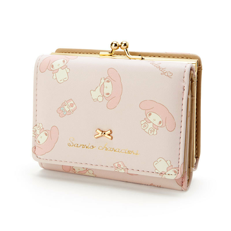 Le più nuove donne Sanrio Casual PU portafoglio portamonete My Melody Kuromi Kt Cat Zipper Buckle Bag portafoglio Mini auricolare Storage Bag
