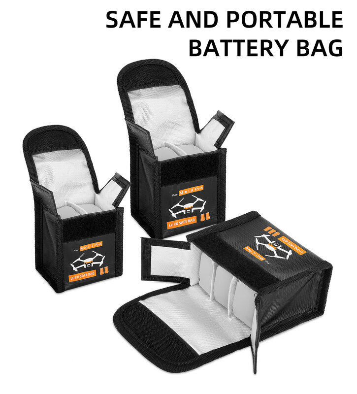 Para dji mini 3 pro lipo bateria saco seguro à prova de explosão saco de proteção caso de armazenamento de bateria para dji mini 3 zangão acessórios