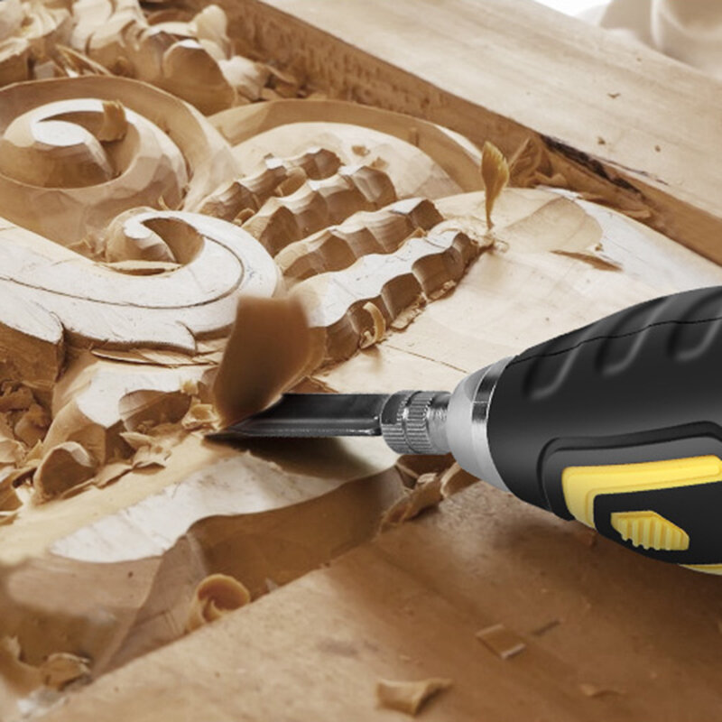 ASOYOGA 220V scalpello elettrico coltello da intaglio strumento per la lavorazione del legno fai da te 60W radice di carpenteria penna per incisione elettrica con 5 punte