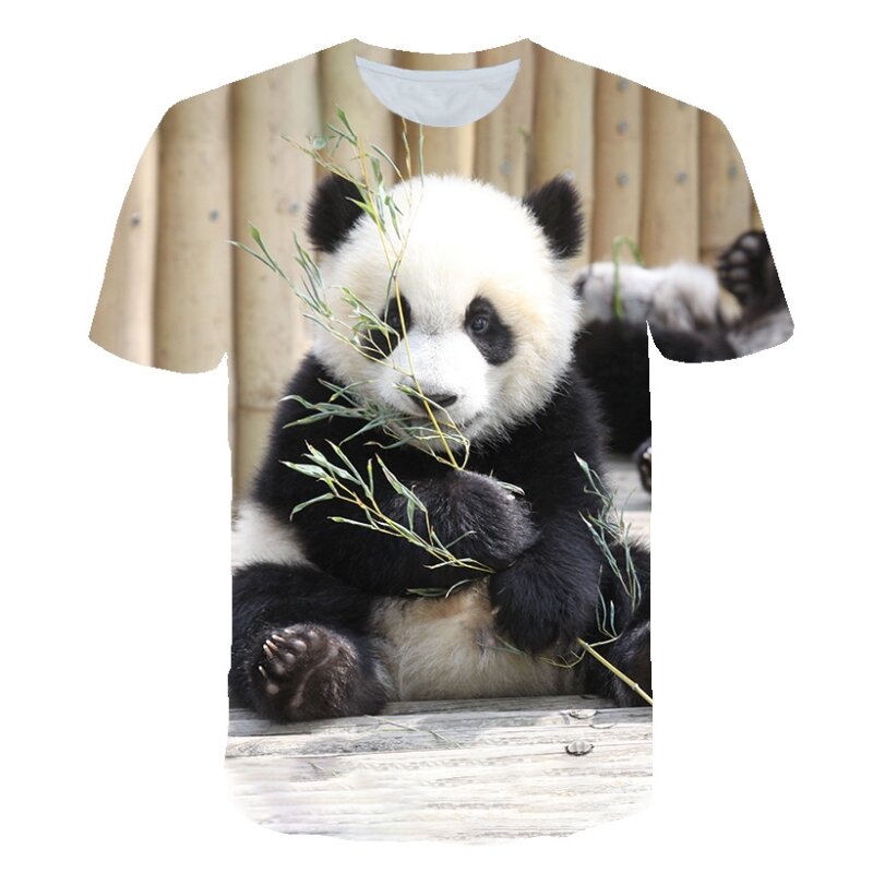 T-shirt imprimé 3D pour enfants, T-shirt à manches courtes 2021, imprimé panda