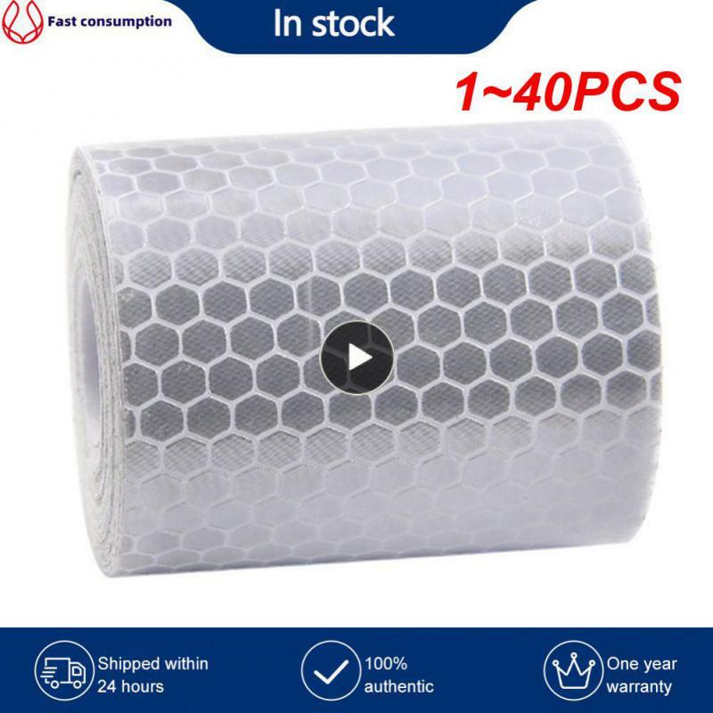 1~40PCS 5cmx3m Cinta Reflectante Reflective Fabric Reflector Tape Reflex Tape Adhesiva Auto Car Film Crystal Honeycomb 30 Mm