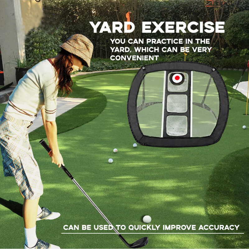 Filet de pratique de Golf Portable, filet de frappe Pop-Up pour la précision en intérieur, pratique du Swing