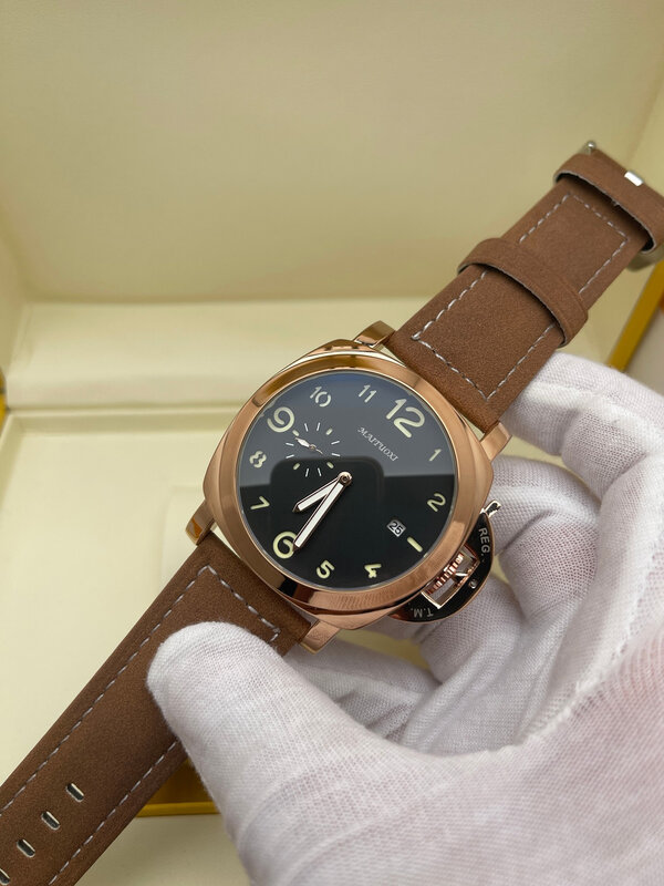 2023 męska najlepsza luksusowa marka modny skórzany pasek Super podświetlany zegarek kwarcowy dla mężczyzn męski kalendarz sportowy zegar Masculino