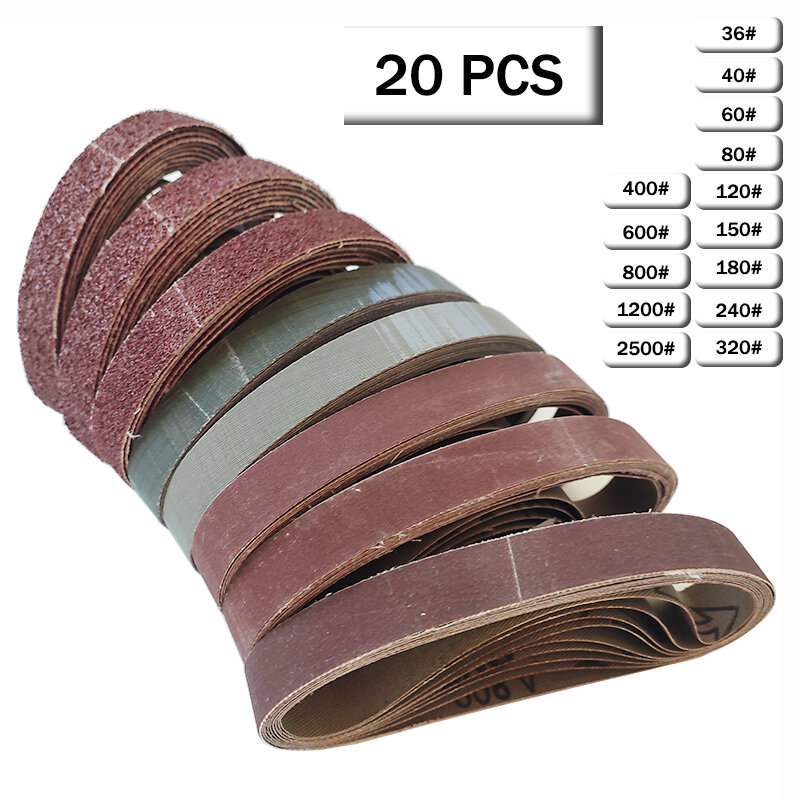 20PCS Sanding Belts P36 - P2500 Abrasive Sanding Screen Band for Wood Soft Metal Grinding Polishing  Sander Belt Sand 320mm*18mm