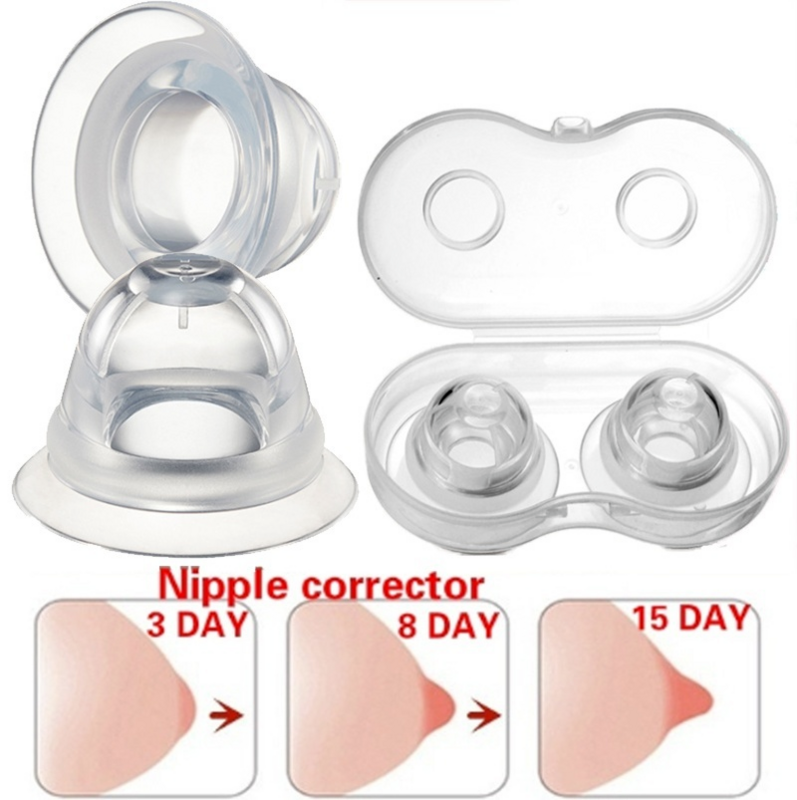 1 paar Silikon Nippel Korrektur Niplette Welnove Nippel Schild Sucker Corrector Flache Brust Korrektur Shell Nippel Sauger