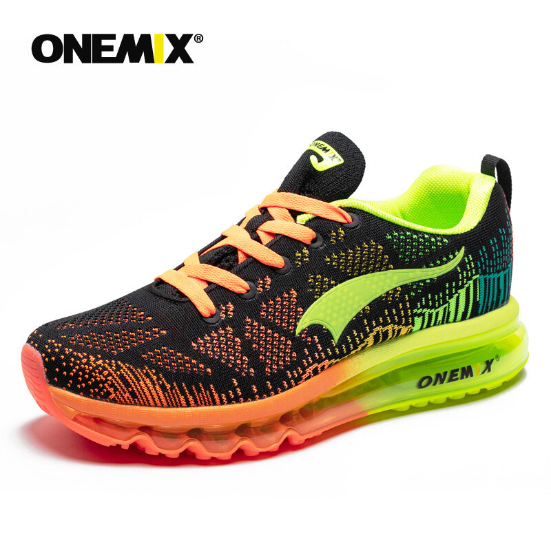 Buty do biegania ONEMIX męskie trampki oddychająca siatkowa poduszka na powietrze na zewnątrz kolorowe odblaskowe buty sportowe buty do biegania