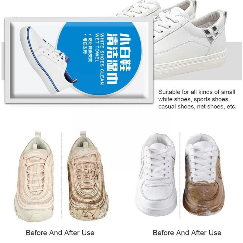 Einweg-Schuh tücher kleine weiße Schuhartefakt-Reinigungs werkzeuge pflegen schnelle Tücher schnell zu reinigende Schuhe nützliches Schrubben c2w0