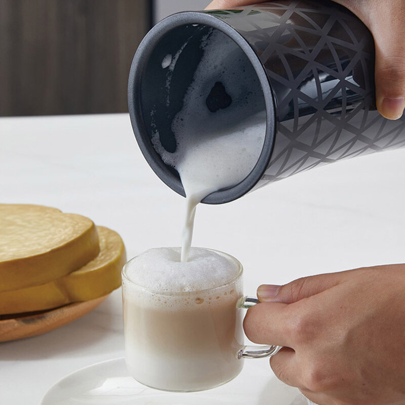 Buih Susu Otomatis 220V Penghangat Susu Elektrik Dingin/Panas Mesin Kopi Susu Latte Cappuccino Peralatan Dapur Steker UE
