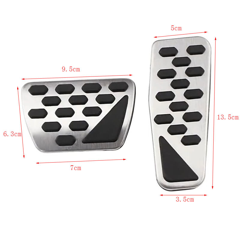 Car Gas Brake Pedal Cover Auto Stainless Steel Foot Pedals Pad Kit for Jeep Wrangler JL 2018 2019 2020 2021 Models AT