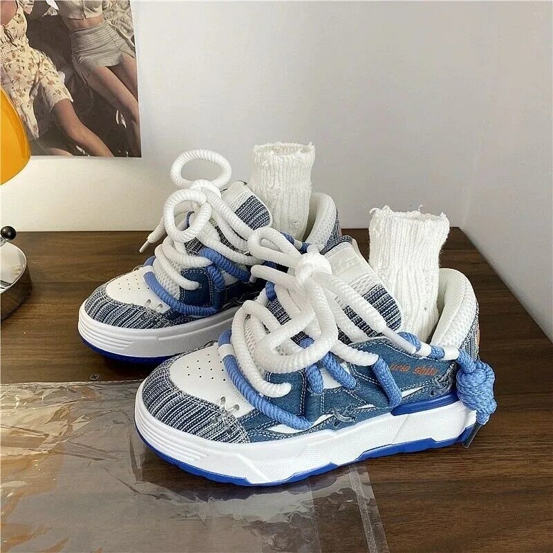 Y2K Korean Women Fashion Trend Sports Loafers Sneaker Casual Athletic Pumps Platform Tennis Shoe Ladies Sneakers Chunky Shoes