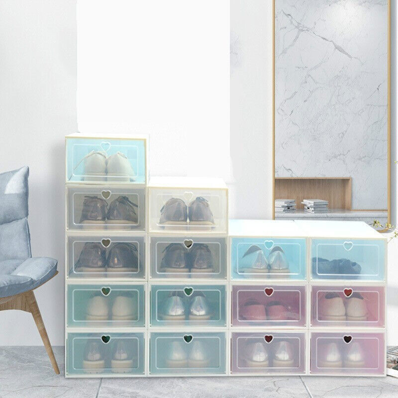 Caja de almacenamiento de zapatos transparente de estilo nórdico INS, estante para zapatos, artefacto de almacenamiento multifuncional para dormitorio y hogar