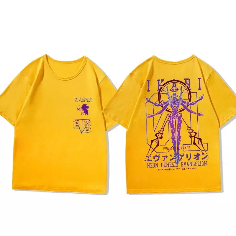 EVA joint animacja peryferyjny t-shirt z krótkim rękawem Neon Genesis Evangelion duży rozmiar prezenty dla par z luźna krótka rękawem
