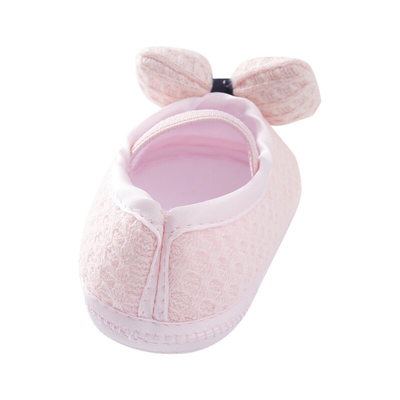 Weixinbuy Cute Newborn Princess Wedding Shoes Baby Girls Non-Slip Soft Sole Bowknot Shoes Toddler First Walkers 0-12 Months