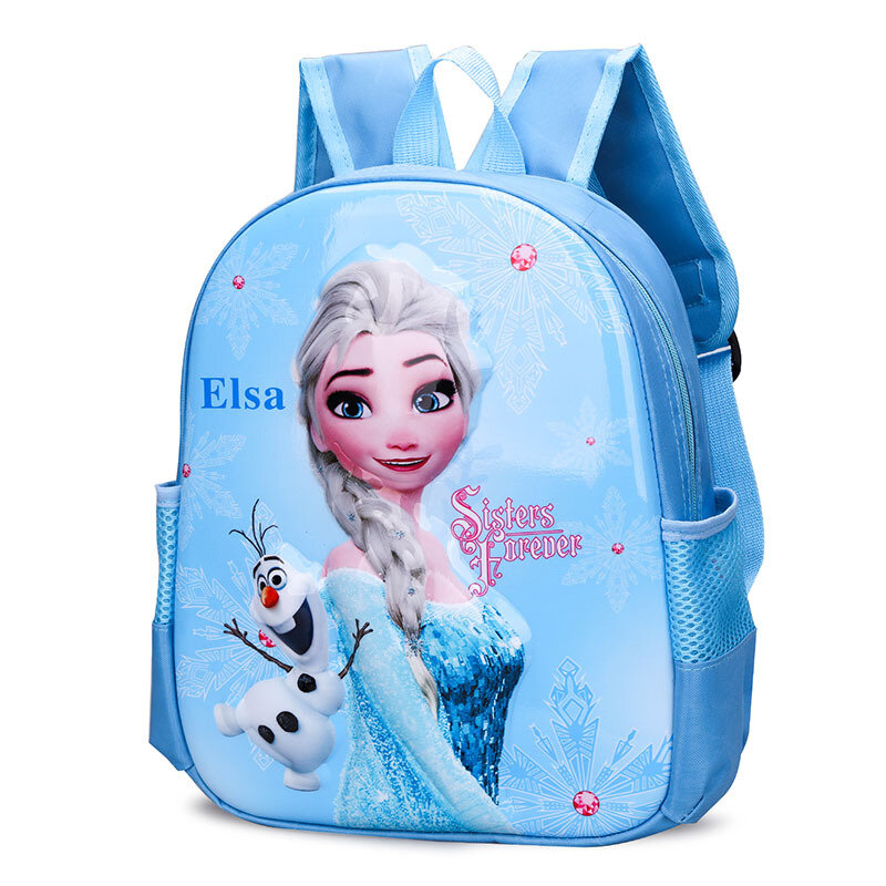 디즈니 만화 학교 가방, 겨울왕국 2 엘사 안나 공주 여아용 귀여운 초등학교 가방, 유치원 귀여운 백팩