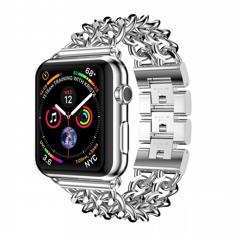 Tali Baja Tahan Karat untuk Apple Watch Band Seri 7 45Mm 41Mm 42Mm 38Mm 44Mm 40Mm Correa IWatch 6 5 4 3 Link Gelang Wrist Belt