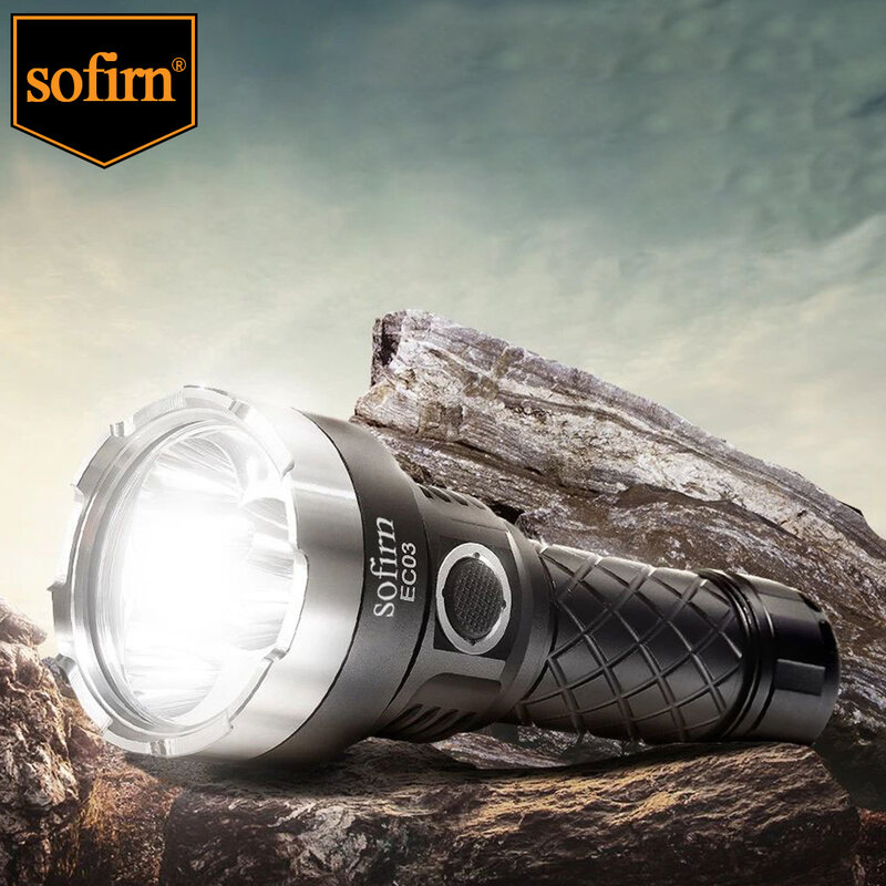 Sofirn ec03 xhp5.0 lanterna led 6700lm poderoso lanternas 21700 tipo c recarregável luz edc portátil lâmpada blf anduril