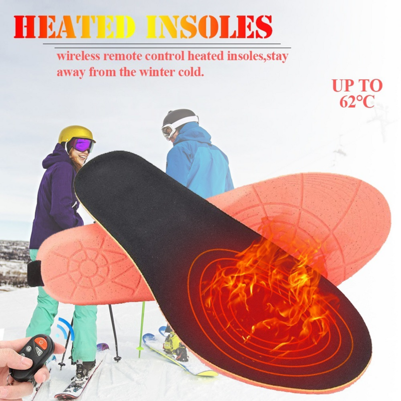 New rechargeable 2000 mAh USB heated insole with remote control Unisex winter outdoor camping ski fishing warm insolePreferenti