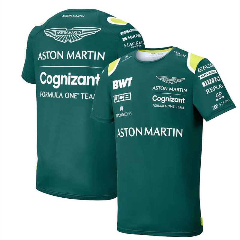 Aston Martin F1 t-shirt Fernando Alonso Formula One Racing Design felpa girocollo Jersey di alta qualità