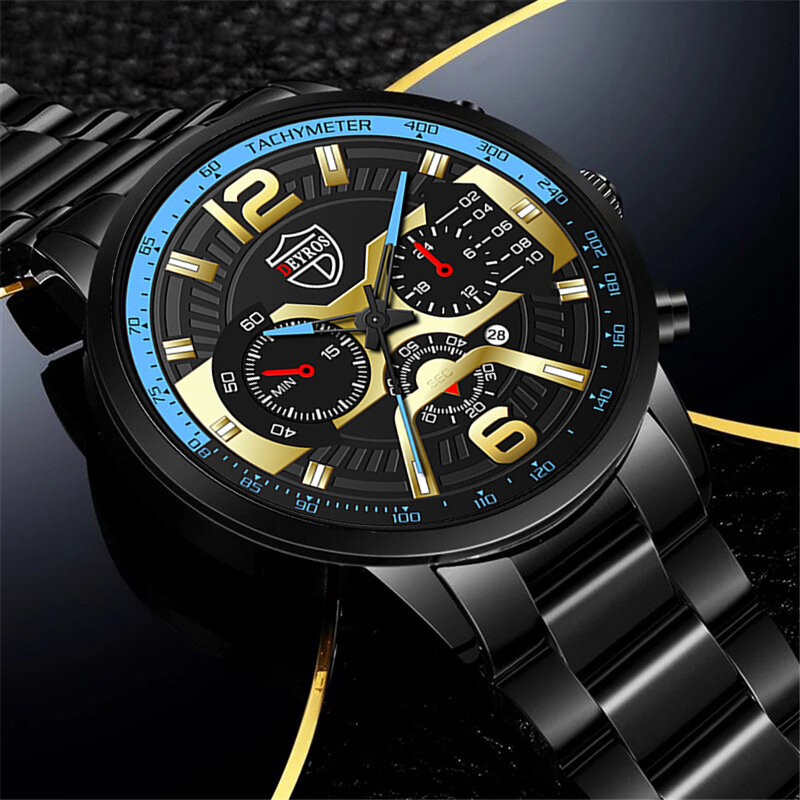 Dropshipping relógios de negócios dos homens data automática relógio de luxo masculino relógio de pulso quartzo analógico aço inoxidável ouro reloj hombre