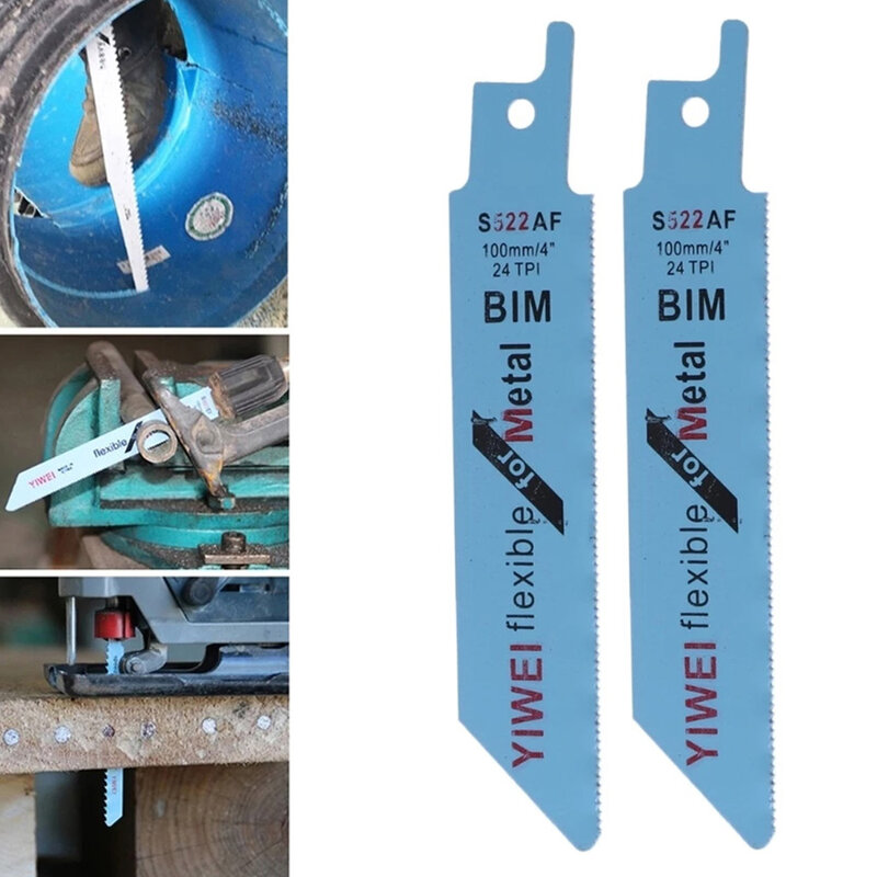 BIM – jeu de lames de scie alternative S522AF, 100mm, pour le travail du bois, le plastique et le métal, 1/2/5 pièces