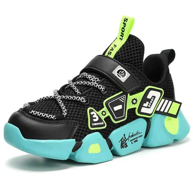 Nova moda das crianças sapatos de corrida tênis para meninos leve crianças sapatos de fundo macio respirável sapato tenis infantil