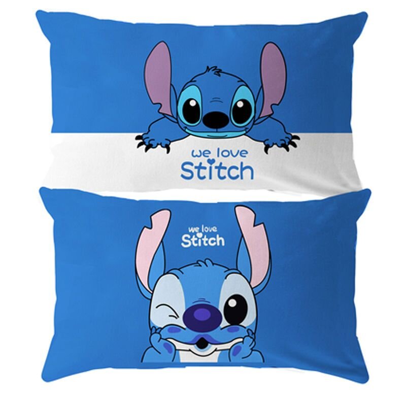 Housse de coussin dessin animé Disney Lilo Stitch, taie d'oreiller pour lit, canapé, cadeau de noël pour garçons et filles, 40x65cm