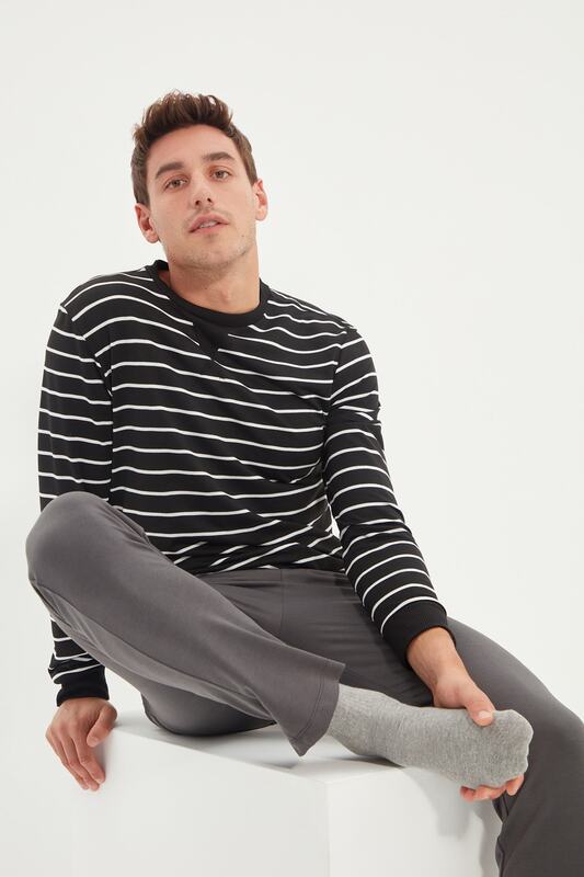 Trendyol – pyjama tricoté pour hommes, ensemble de vêtements, coupe régulière