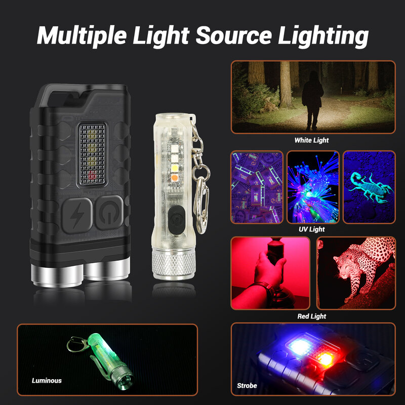 USB ricaricabile Mini torcia a LED portatile portachiavi campeggio escursionismo lanterna ad alta potenza luce Flash luminosa torcia tascabile