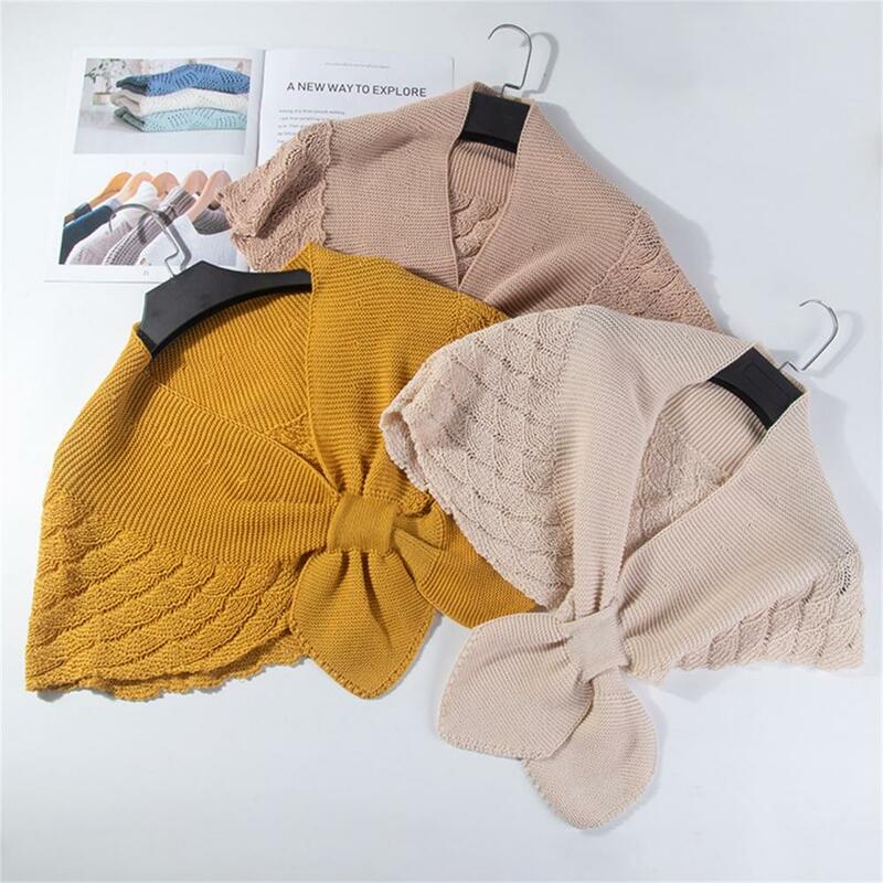 Leichte Ziemlich Reine Farbe Warme Frauen Cape Strickjacke Klimaanlage Schal Kurze für Büro