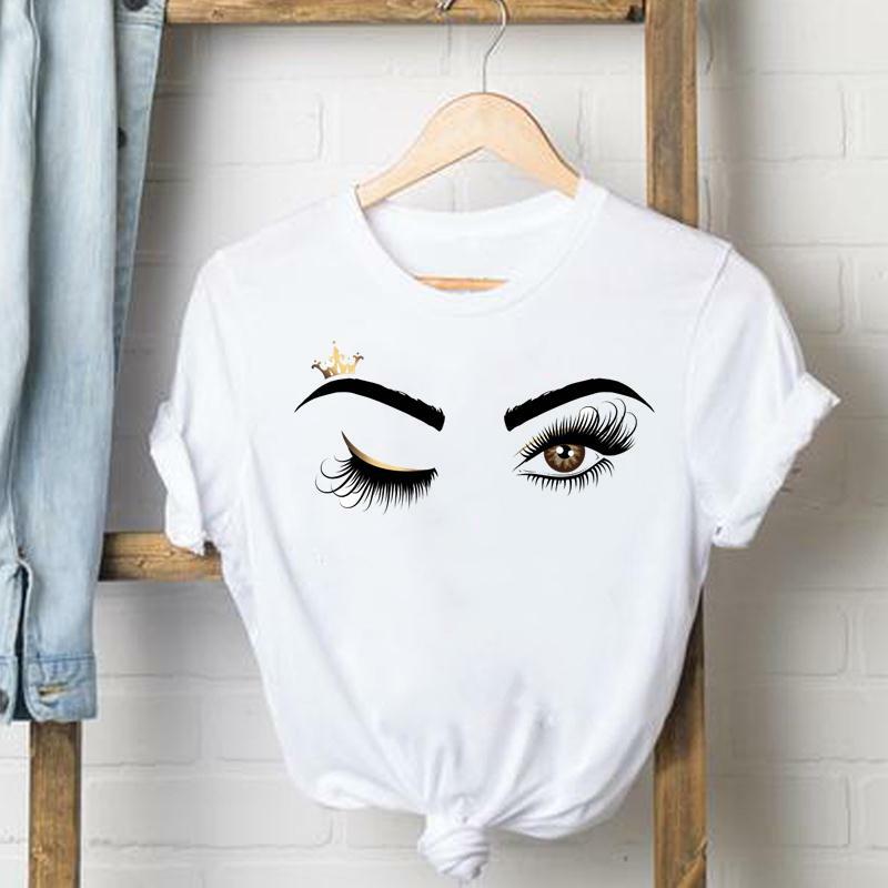 Camiseta de manga corta para mujer, ropa con estampado gráfico de letras de uñas de los 90, top de moda de verano