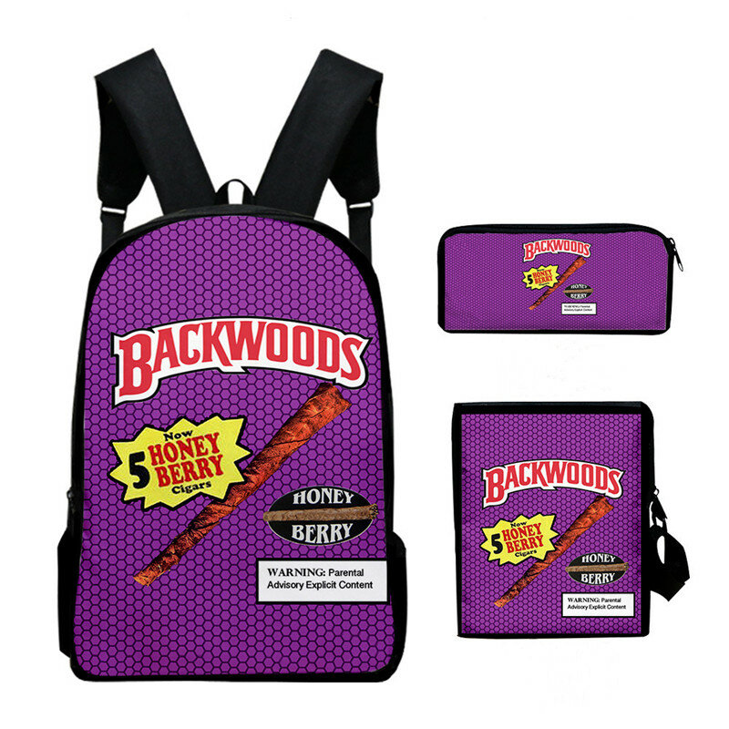 Высококачественные школьные портфели с сигарами Backwood, Подарочный школьный рюкзак с сюрпризом (3 шт./рюкзак + чехол-карандаш)